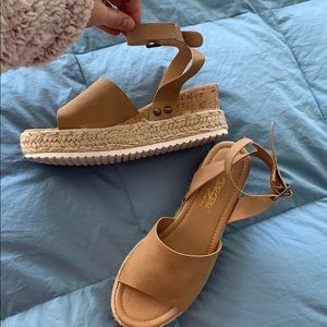 Wedge ankle wrap sandals